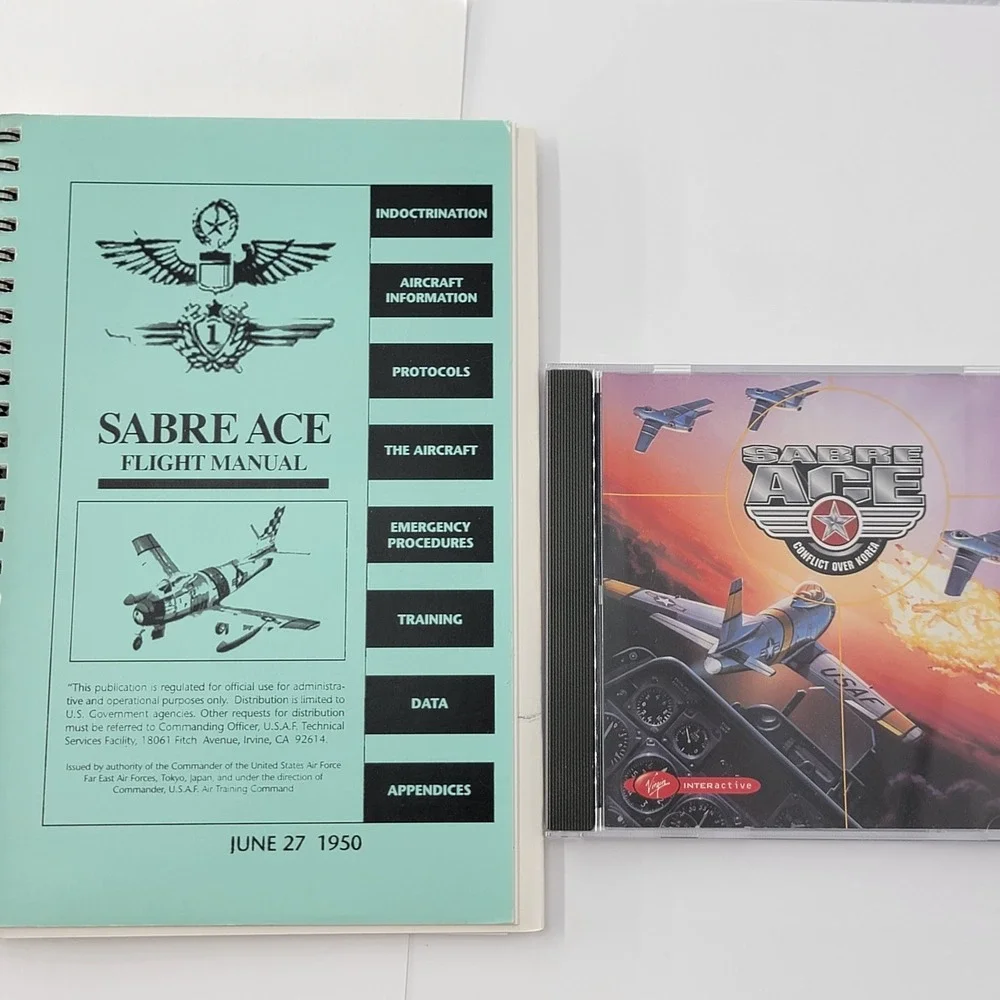 Sabre Ace Conflict Over Korea‎ 1997 PC CD-ROM Video Game for Windows 95 Vtg